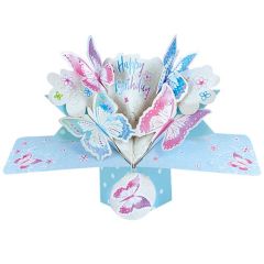 Happy Birthday Pop-up Card - Butterflies (3 Pack) 28-206