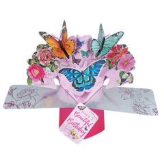 Happy Birthday Pop-up Card - Butterflies (3 Pack) 28-207