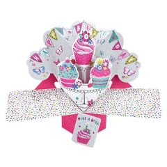 Happy Birthday Pop-up Card - Cupcakes (3 Pack) 28-209