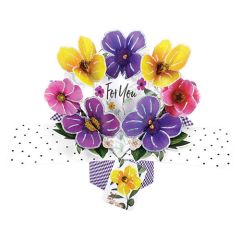 Pansies Pop-up Card - Blank (3 Pack) 28-219