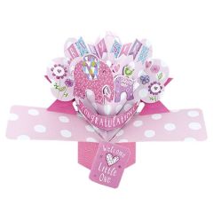 Congratulations Baby Pop-up Card - Girl (3 Pack) 28-223