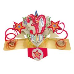 Happy 30th Birthday Pop-up Card - Stars (3 Pack) 28-227