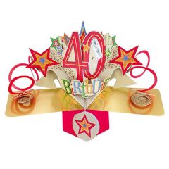 Happy 40th Birthday Pop-up Card - Stars (3 Pack) 28-229