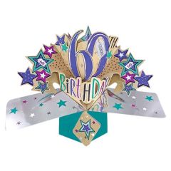 Happy 60th Birthday Pop-up Card - Stars (3 Pack) 28-231