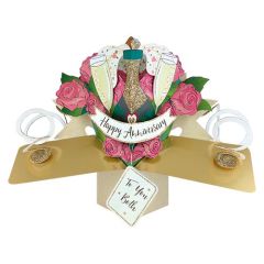 Happy Anniversary Pop-up Card - Champagne (3 Pack) 28-244