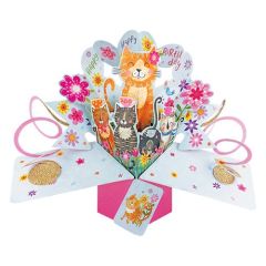 Happy Birthday Pop-up Card - Cats (3 Pack) 28-262