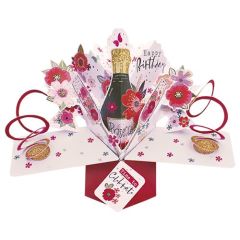 Happy Birthday Pop-up Card - Prosecco (3 Pack) 28-263
