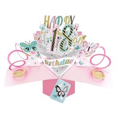 Happy 18th Birthday Pop-up Card - Butterflies (3 Pack) 28-267