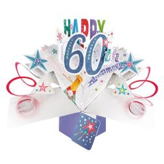 Happy 60th Birthday Pop-up Card - Bubbly (3 Pack) 28-275
