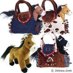 8.5" My Cuddly Ponies In Travel Bags 35-394